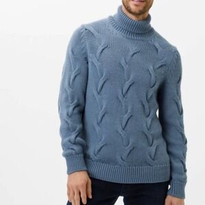BRAX FEEL GOOD BRIAN PULLOVER TURTLENECK SWEATER IN STORM BLUE NWT MEN'S SIZE 50
